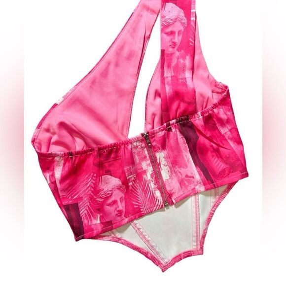 Pretty little thing ONE SHOULDER CUT OUT CORSET top hot pink size 0 - Picture 6 of 12